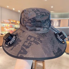 Solar Powered Fan Brim Hat Men’s Outdoor Sunshade Hat