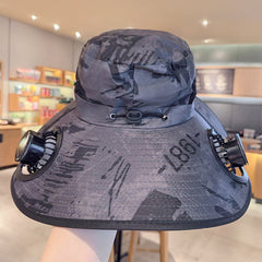 Solar Powered Fan Brim Hat Men’s Outdoor Sunshade Hat