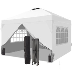 Ainfox 8ft x 8ft Pop Up Canopy Tent with Sidewalls