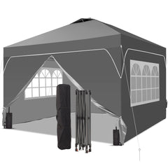 Ainfox 8ft x 8ft Pop Up Canopy Tent with Sidewalls