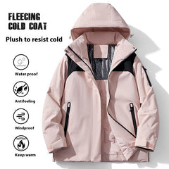 Winter Cotton Padded Fleece Lined Windproof Waterproof Outdoor Jacket