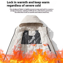 Winter Cotton Padded Fleece Lined Windproof Waterproof Outdoor Jacket