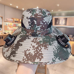 Solar Powered Fan Brim Hat Men’s Outdoor Sunshade Hat