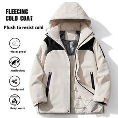 Winter Cotton Padded Fleece Lined Windproof Waterproof Outdoor Jacket