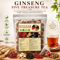 Ginseng Five Treasure Tea – Premium Natural Herbal Wellness Blend