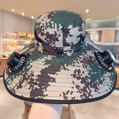Solar Powered Fan Brim Hat Men’s Outdoor Sunshade Hat