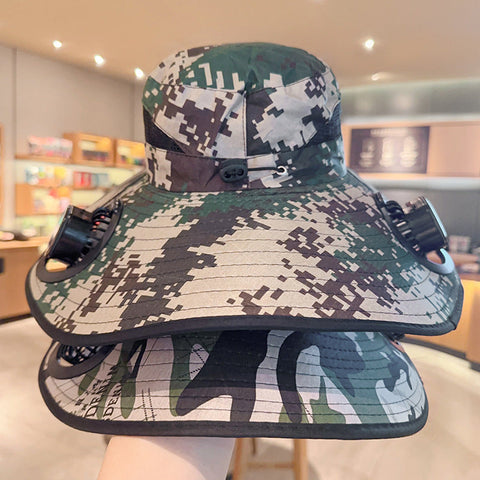 Solar Powered Fan Brim Hat Men’s Outdoor Sunshade Hat