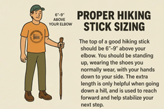 Handmade Ozark Hardwood Hiking Stick Heavy Duty Trekking Staff