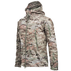 Men’s Outdoor Fleece Jacket Waterproof Windproof Thermal Hooded Coat