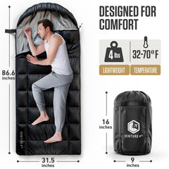XXL Sleeping Bag for Big Tall Campers Outdoor Comfort