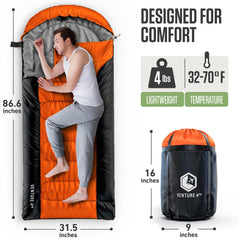 XXL Sleeping Bag for Big Tall Campers Outdoor Comfort