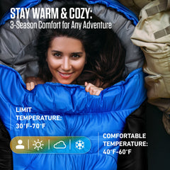 XXL Sleeping Bag for Big Tall Campers Outdoor Comfort