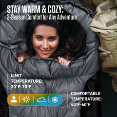XXL Sleeping Bag for Big Tall Campers Outdoor Comfort