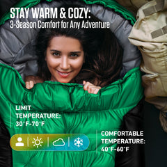 XXL Sleeping Bag for Big Tall Campers Outdoor Comfort