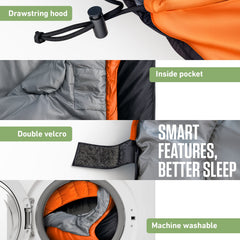XXL Sleeping Bag for Big Tall Campers Outdoor Comfort