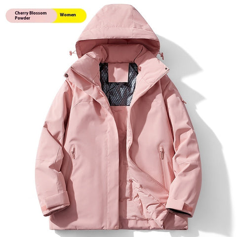 Winter Cotton Padded Fleece Lined Windproof Waterproof Outdoor Jacket