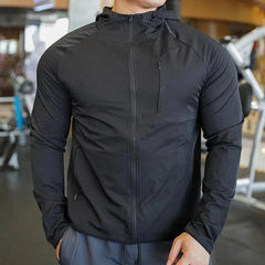 Men's Nylon Zip Hoodie – Outdoor Training Jacket