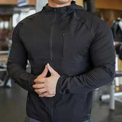 Men's Nylon Zip Hoodie – Outdoor Training Jacket