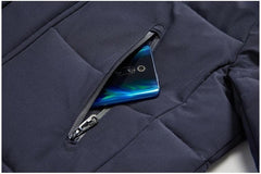Men’s Long Winter Hooded Coat Thick Warm Windproof Jacket