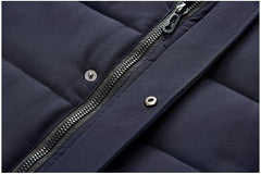 Men’s Long Winter Hooded Coat Thick Warm Windproof Jacket