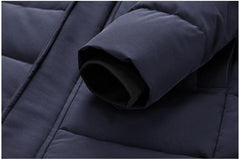 Men’s Long Winter Hooded Coat Thick Warm Windproof Jacket