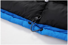 Men’s Blue Winter Ski Jacket Warm Waterproof Fleece Hooded