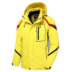 Men’s Blue Winter Ski Jacket Warm Waterproof Fleece Hooded