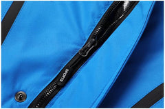 Men’s Blue Winter Ski Jacket Warm Waterproof Fleece Hooded