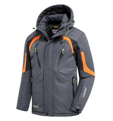 Men’s Blue Winter Ski Jacket Warm Waterproof Fleece Hooded