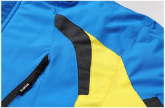 Men’s Blue Winter Ski Jacket Warm Waterproof Fleece Hooded