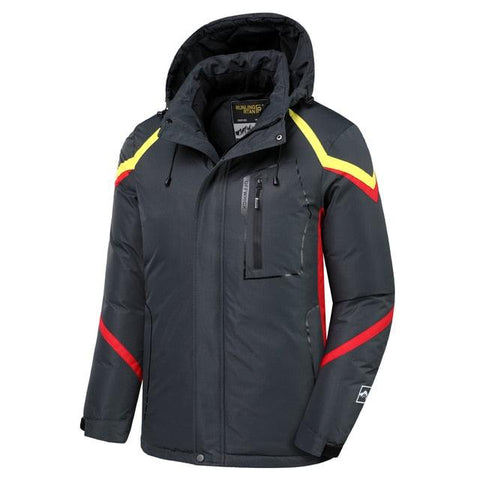 Men’s Blue Winter Ski Jacket Warm Waterproof Fleece Hooded