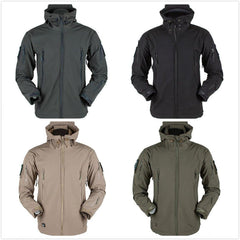 Men’s Outdoor Fleece Jacket Waterproof Windproof Thermal Hooded Coat