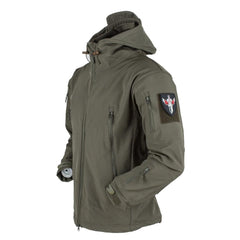 Men’s Outdoor Fleece Jacket Waterproof Windproof Thermal Hooded Coat
