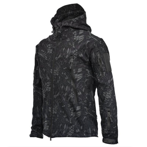 Men’s Outdoor Fleece Jacket Waterproof Windproof Thermal Hooded Coat