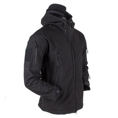 Men’s Outdoor Fleece Jacket Waterproof Windproof Thermal Hooded Coat
