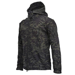 Men’s Outdoor Fleece Jacket Waterproof Windproof Thermal Hooded Coat