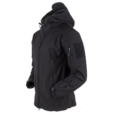 Men’s Outdoor Fleece Jacket Waterproof Windproof Thermal Hooded Coat