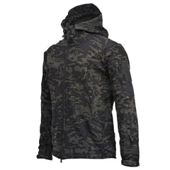 Men’s Outdoor Fleece Jacket Waterproof Windproof Thermal Hooded Coat