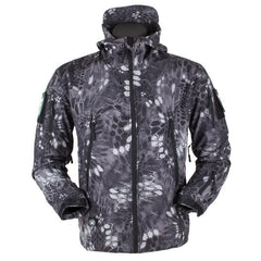 Men’s Outdoor Fleece Jacket Waterproof Windproof Thermal Hooded Coat