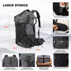 30-35L Lightweight Waterproof Hiking Backpack Large Capacity Outdoor Daypack