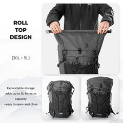 30-35L Lightweight Waterproof Hiking Backpack Large Capacity Outdoor Daypack
