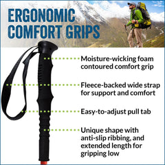 Official Casual Trek Hiking Walking Poles Pair with Travel Bag