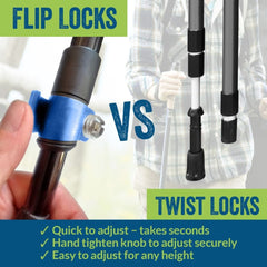 Official Casual Trek Hiking Walking Poles Pair with Travel Bag