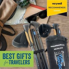 Travel Folding Walking Hiking Poles with Rubber Feet Baskets Bag