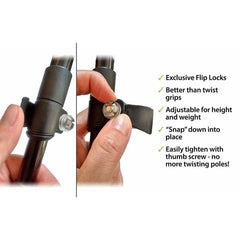 Travel Folding Walking Hiking Poles with Rubber Feet Baskets Bag