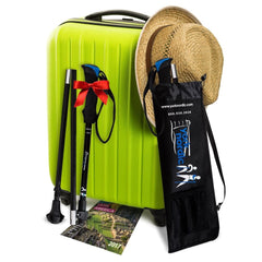 Travel Folding Walking Hiking Poles with Rubber Feet Baskets Bag