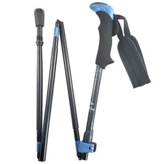 Travel Folding Walking Hiking Poles with Rubber Feet Baskets Bag